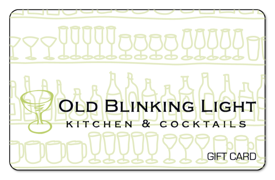 Old blinking light glass logo on a drawn background of green bottles and glasses